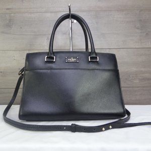 Kate Spade Black Leather Satchel Handbag Bag Purse Tote